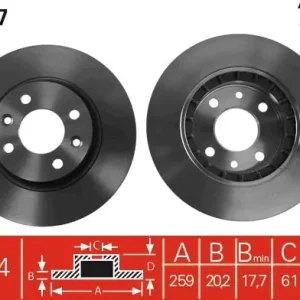 Tarcza hamulcowa TRW DF1017 Darmowy zwrot