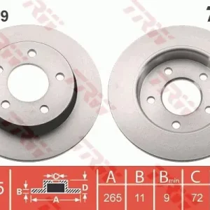 Łatwy zwrot Tarcza hamulcowa TRW DF4419