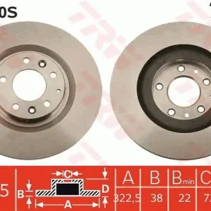 Rabat Tarcza hamulcowa TRW DF4970S