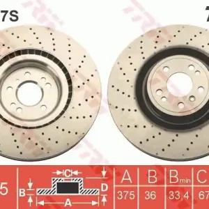 Wysoka jakość Tarcza hamulcowa TRW DF6687S