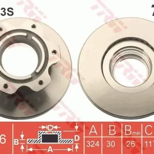 Tarcza hamulcowa TRW DF6743S Premium