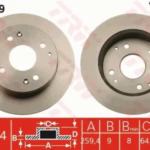Tarcza hamulcowa TRW DF7249 Ostatnie sztuki