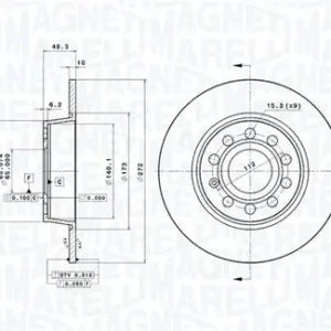 Tarcza hamulcowa MAGNETI MARELLI 360406107801 Szybka dostawa