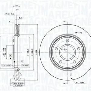 Premium Tarcza hamulcowa MAGNETI MARELLI 360406119601