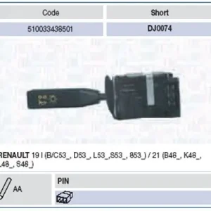 Przełącznik kolumny kierowniczej MAGNETI MARELLI 510033438501 Zamów dziś