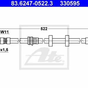 Łatwy zwrot PRZEWOD HAM.PRZOD L/P